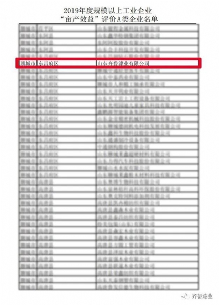喜報！齊魯漆業再次入選評價A類企業名單